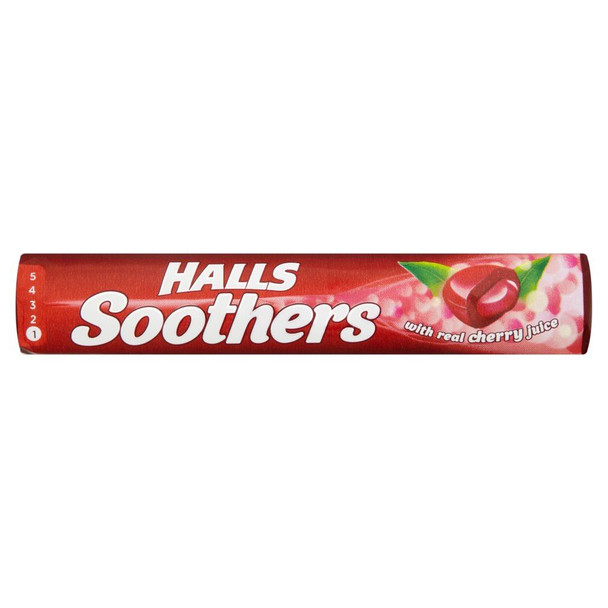 Halls Soothers Cherry - 45g - Pack of 12 (45g x 12 Sticks)