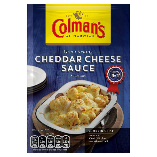 Colman's Cheddar Cheese Sauce Mix - 40g - Pack of 8 (40g x 8)