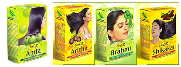 Hesh Herbal Amla Powder 100g, Hesh Brahmi Powder 100g, Hesh Shikakai Powder 100g, Hesh Aritha Powder 100g