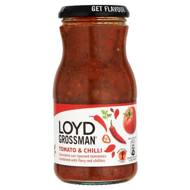 Loyd Grossman Tomato & Chilli Sauce - 350g - Single Jar (350g x 1 Jar)