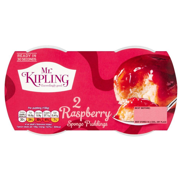 Mr Kipling Sponge Pudding Raspberry - Pack of 4