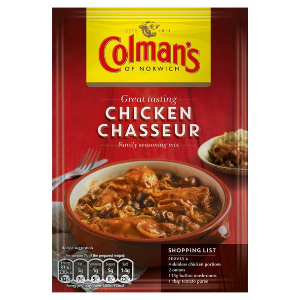 Colman's Chicken Chasseur Mix - 43g - Pack of 4 (43g x 4)