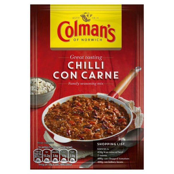 Colman's Chilli Con Carne Mix - 50g - Pack of 4 (50g x 4)