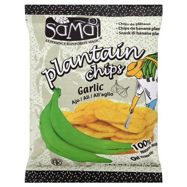 Samai Plantain Chips Garlic - 75g - Pack of 4 (75g x 4)