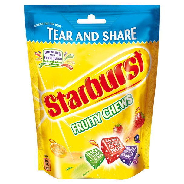 Starburst Original Fruity Chews Pouch - 192g - Pack of 4 (192g x 4)