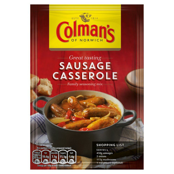 Colman's Sausage Casserole Mix - 39g - Pack of 2 (39g x 2)