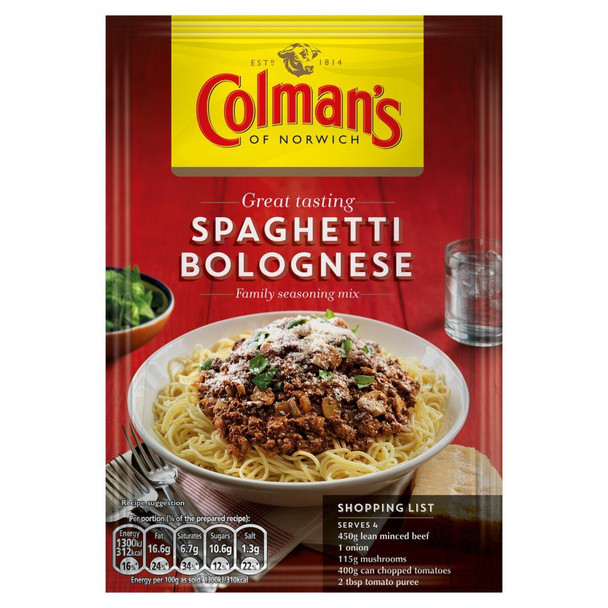 Colman's Spaghetti Bolognese Mix - 44g - Pack of 2 (44g x 2)