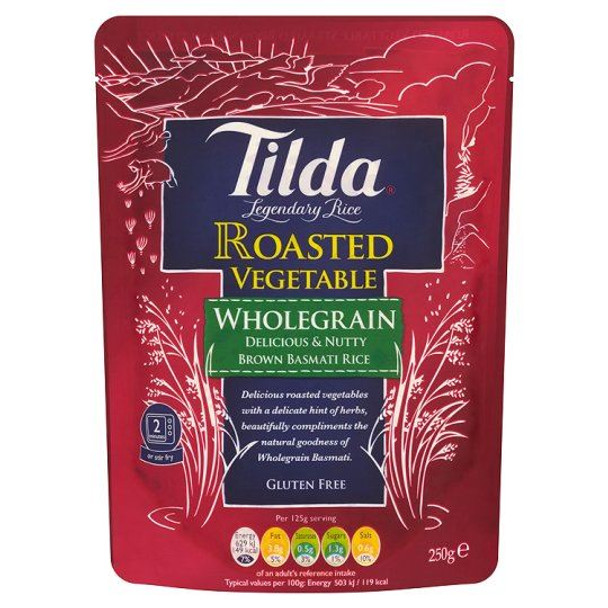 Tilda Steamed Basmati Roasted Red Pepper & Courgette Rice - 250g (Pack of 6)