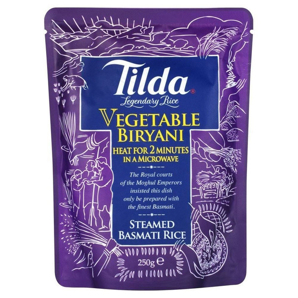 Tilda Steamed Basmati Vegetable Biryani Rice - 250g (Pack of 6)