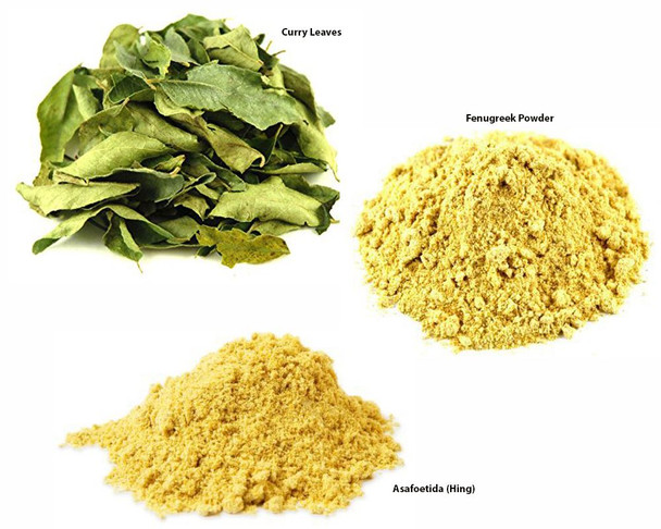Jalpur Millers Spice Combo Pack - Fenugreek Powder 100g - Asafoetida 50g - Dried Curry Leaves 50g (3 Pack)