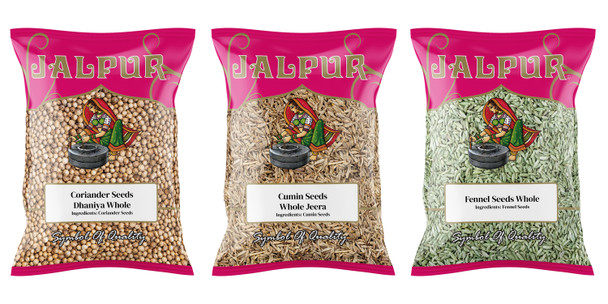Jalpur Millers Spice Combo Pack - Coriander Seeds 500g - Cumin Seeds 500g - Fennel Seeds 500g (3 Pack) Jalpur Millers Spice Combo Pack - Coriander Seeds 500g - Cumin Seeds 500g - Fennel Seeds 500g (3 Pack)