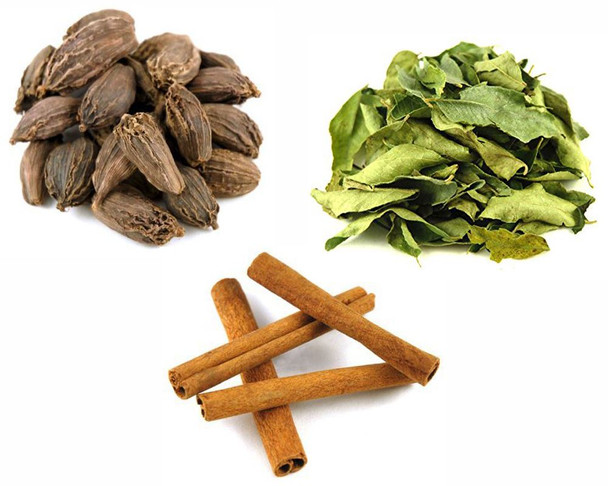 Jalpur Millers Spice Combo Pack - Black Cardamom Pods 100g - Cinnamon Quills 100g - Dried Curry Leaves 50g (3 Pack)