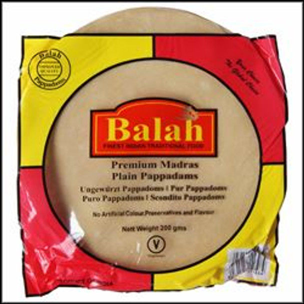 Balah - Plain Madras Pappadams Restuarant Style - 200g (Pack of 2)