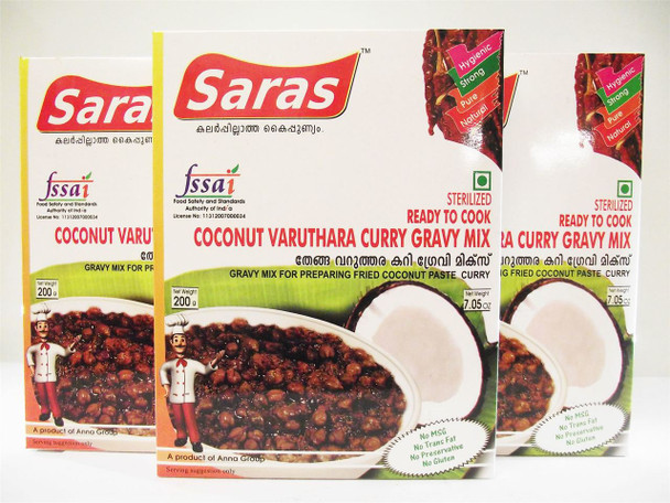 Saras - Coconut Varuthara Curry Gravy Mix - 200g
