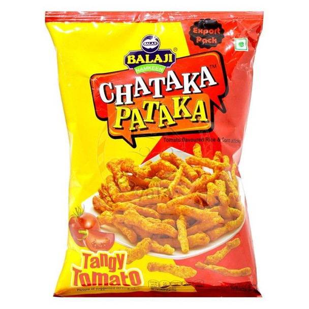 Balaji Chataka Pataka Tangy Tomato  (tomato flavoured rice and corn sticks) 65g