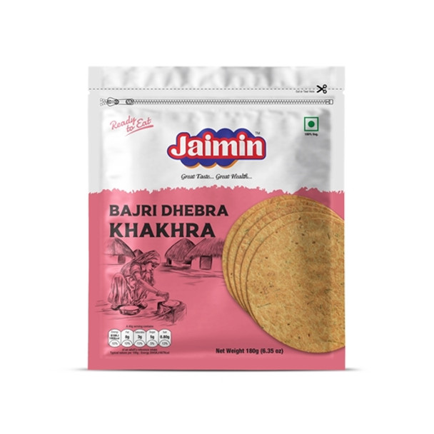 Jaimin Whole Millet Bjara Dhebra Khakhra (millet flavour wheat snack) 200g