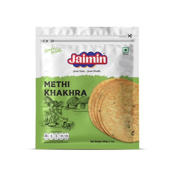 Jaimin Whole Wheat Methi Khakhra (fenugreek flavour wheat snack) 200g