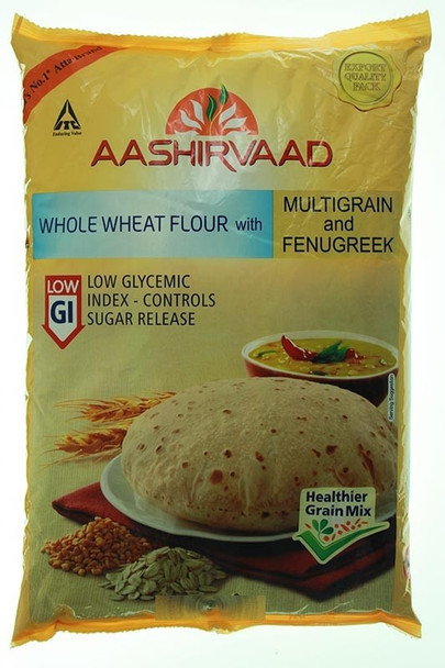 Aashirvaad - Aashirvadd Whole Wheat Flour with Multigrain & Fenugreek - (low GI) - 5kg