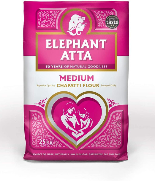 Elephant - Medium Chapatti Flour- (medium atta) - 25kg