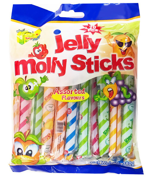 Jelly Molly Jelly Sticks (Assorted Flavours) 340g (20pcs)