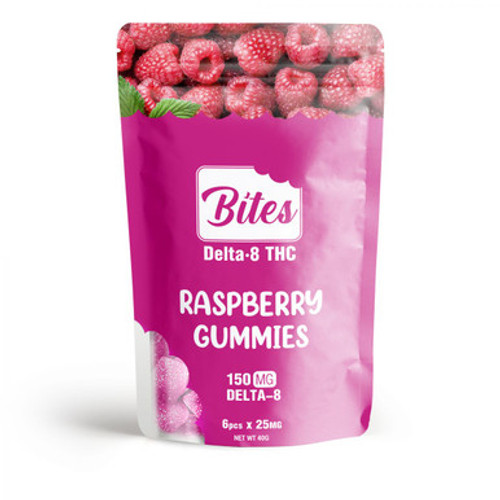 Delta8 THC Bites Raspberry Gummies 150mg