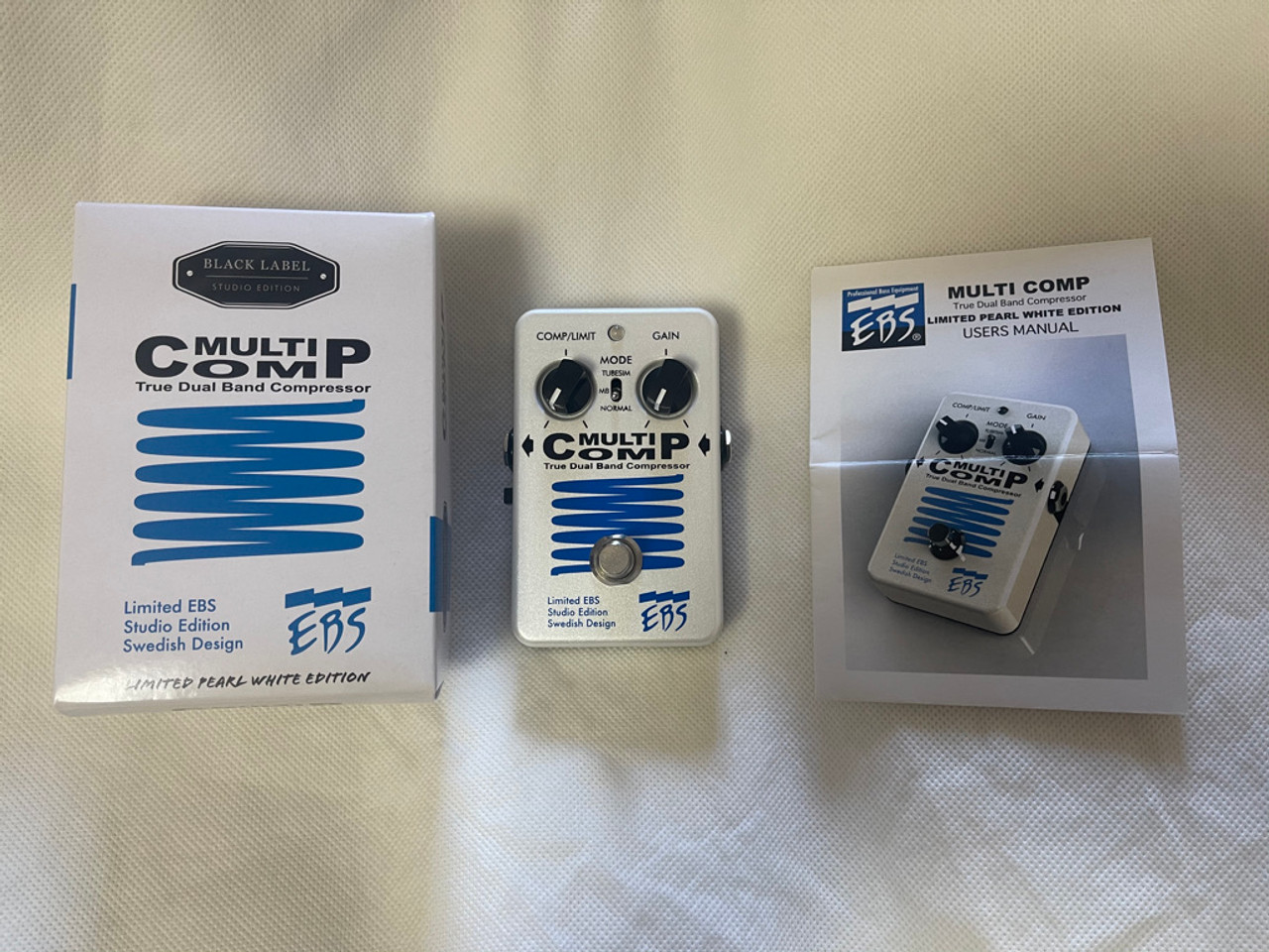 Excellent! EBS Multicomp True Dual Band Compressor Limited Pearl White  Model - Japan Instrumental Store