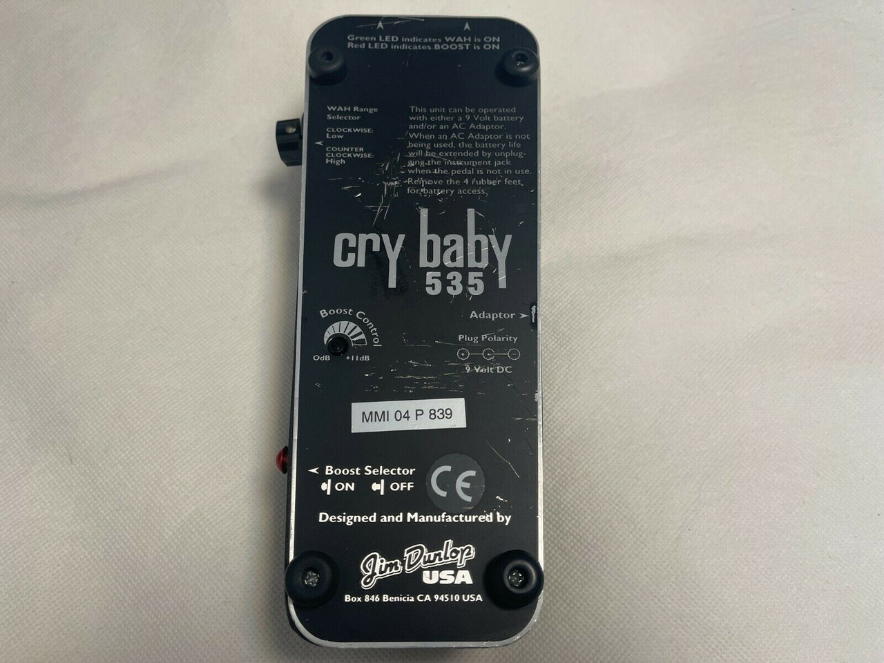 Jim Dunlop Cry Baby 535 Guitar Effect Wah Pedal Black - Japan