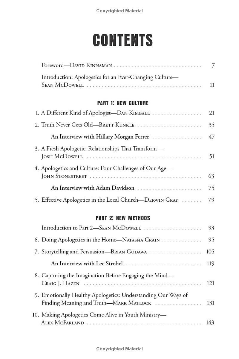 Apologetics for an Ever-Changing Culture by Sean McDowell