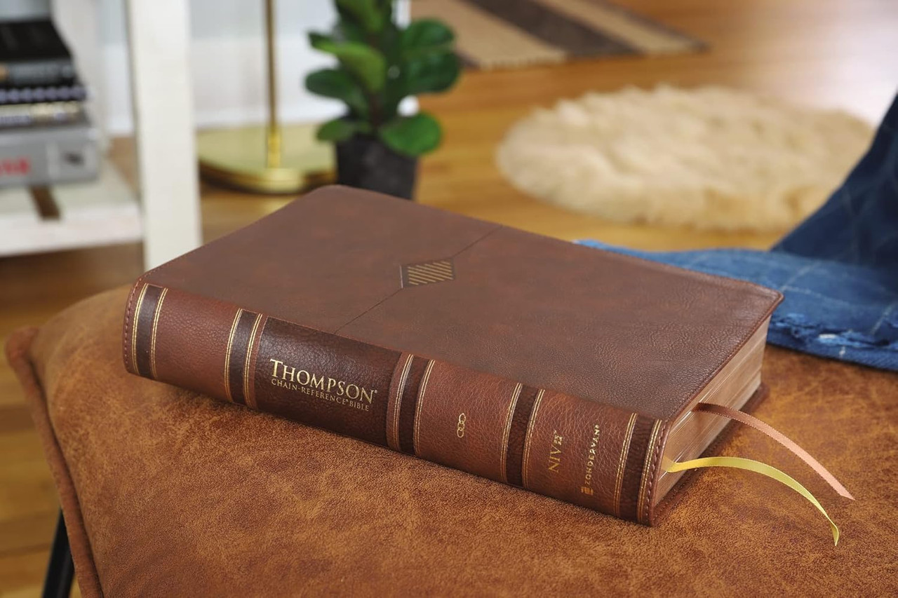 NIV, Thompson Chain-Reference Bible, Leathersoft, Brown, Red