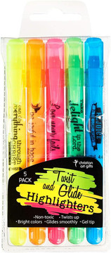 Christian Art Gifts Twist & Glide Gel Multicolor Bible Highlighter Set