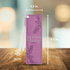 Christian Art Gifts Purple Faux Leather Purple Floral Bookmark for Women: Be Still and Know - Psalm 46:10 Inspirational Bible Verse Christian Art Gifts Purple Faux Leather Purple Floral Bookmark for Women: Be Still and Know - Psalm 46:10 Inspirational Bible Verse