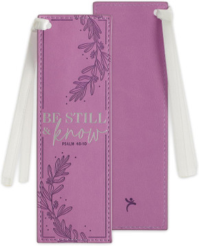 Christian Art Gifts Purple Faux Leather Purple Floral Bookmark for Women: Be Still and Know - Psalm 46:10 Inspirational Bible Verse Christian Art Gifts Purple Faux Leather Purple Floral Bookmark for Women: Be Still and Know - Psalm 46:10 Inspirational Bible Verse