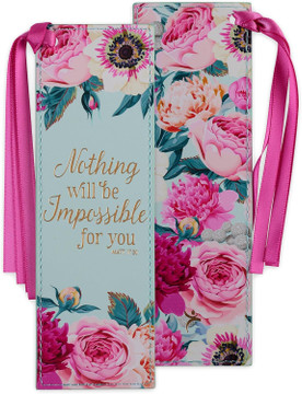 Christian Art Gifts Faux Leather Bookmark: Nothing Will Be Impossible for You - Matthew 17:20 Inspirational Bible Verse Christian Art Gifts Faux Leather Bookmark: Nothing Will Be Impossible for You - Matthew 17:20 Inspirational Bible Verse