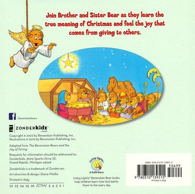 The Berenstain Bears and the Joy of Giving for Little Ones Back Cover