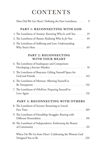 The New Loneliness Table of Contents