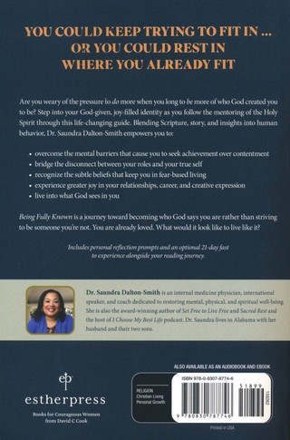 Being Fully Known Back Cover