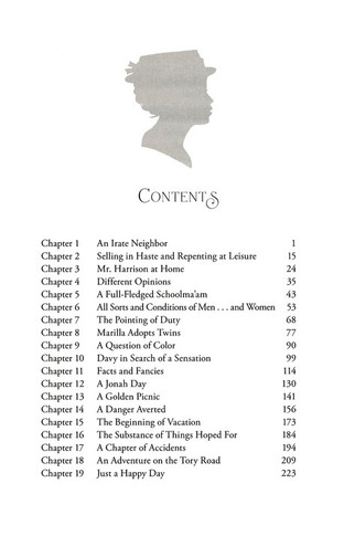 Anne of Avonlea Table of Contents