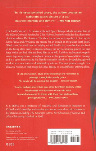 That Hideous Strength Back Cover