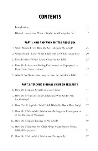 Helping Your Kids Know God's Good Design Table of Contents