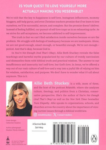 You're Not Enough (And That's Okay) Back Cover
