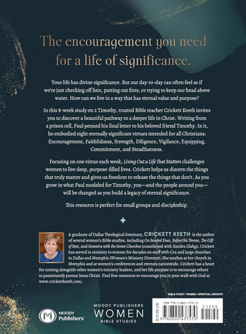 Living Out a Life That Matters Back Cover