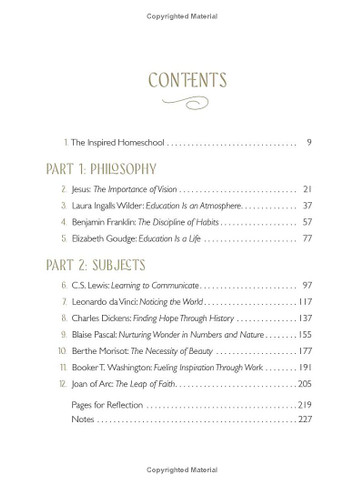 The Inspired Homeschool Table of Contents