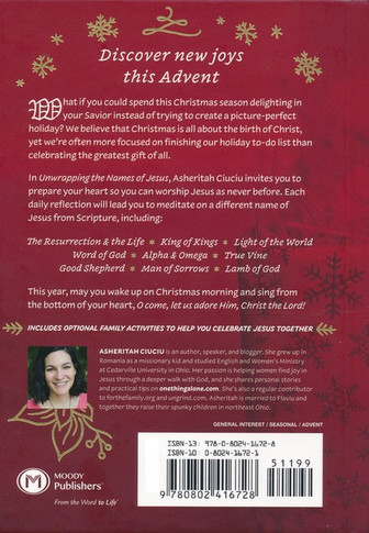 Unwrapping the Names of Jesus Back Cover