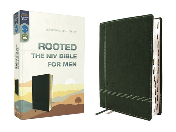 Rooted: The NIV Bible for Men, Leathersoft, Green, Comfort Print Rooted: The NIV Bible for Men, Leathersoft, Green, Comfort Print