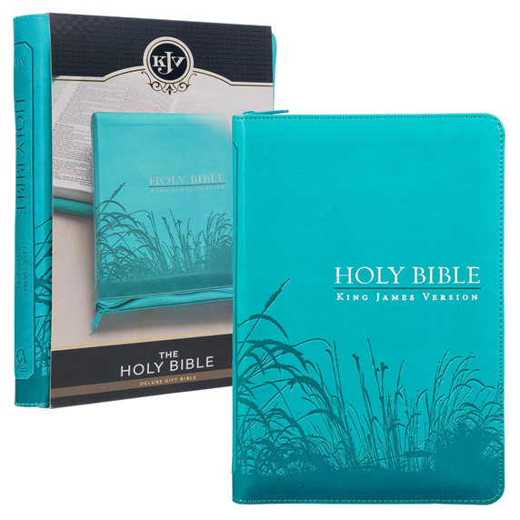 KJV Standard Size Thumb Index Edition: Zippered Turquoise