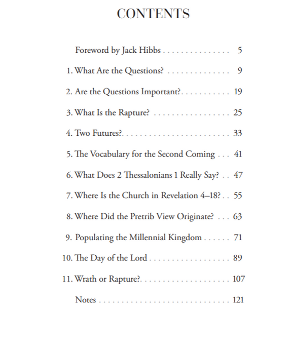 What You Need to Know about the Rapture Table of Contents