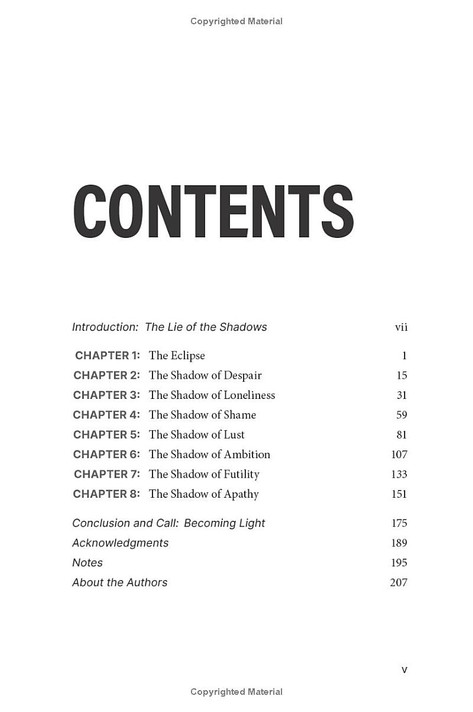 Fighting Shadows Table of Contents