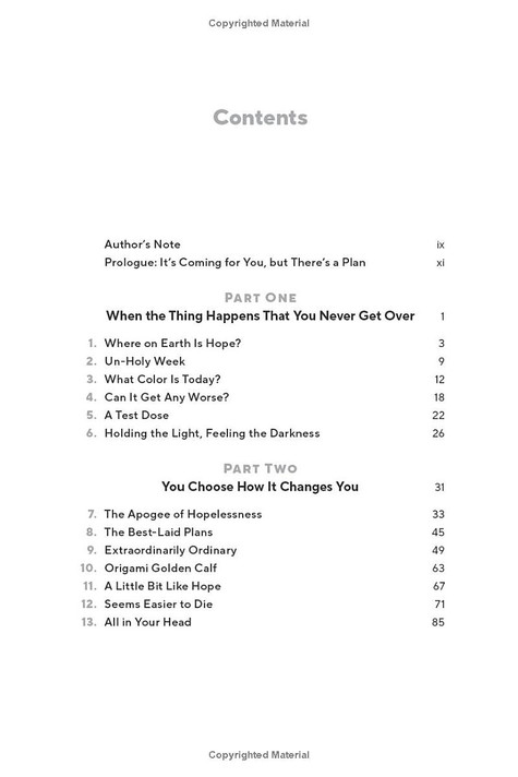 Hope Is the First Dose Table of Contents