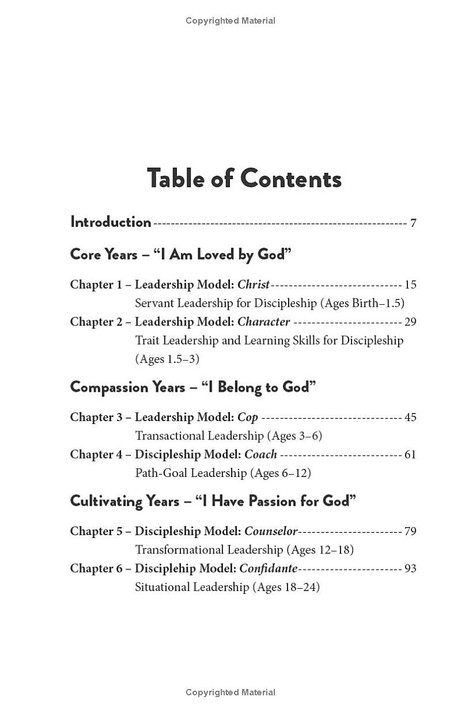 Discipleship Is Leadership Table of Contents