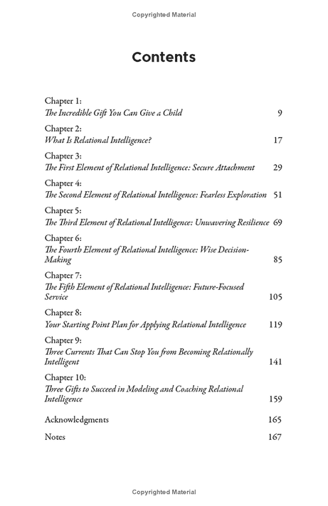 The Relationally Intelligent Child Table of Contents